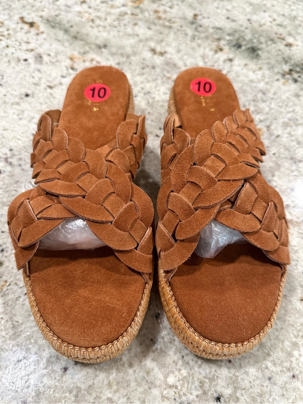 CECELIA NEW YORK "Gester" Braided Suede Platform Slide Sandals NEW